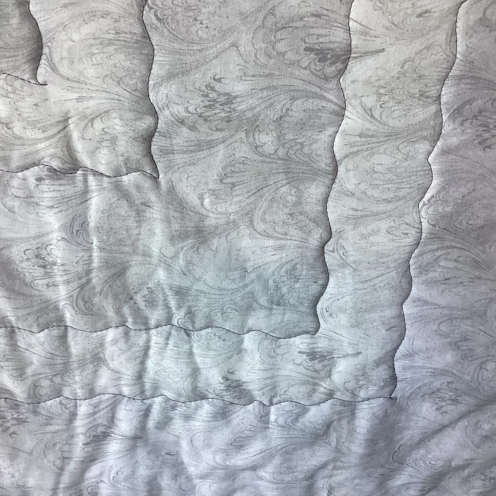NWT. Hand Crafted Purples and White Patchwork Quilt